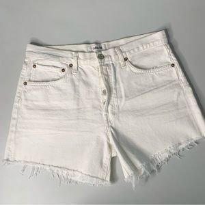 Agolde High Waist Cream Shorts